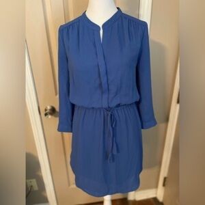 Daniel Rainn Navy Blue Dress Drawstring Waist 3/4 Sleeves
